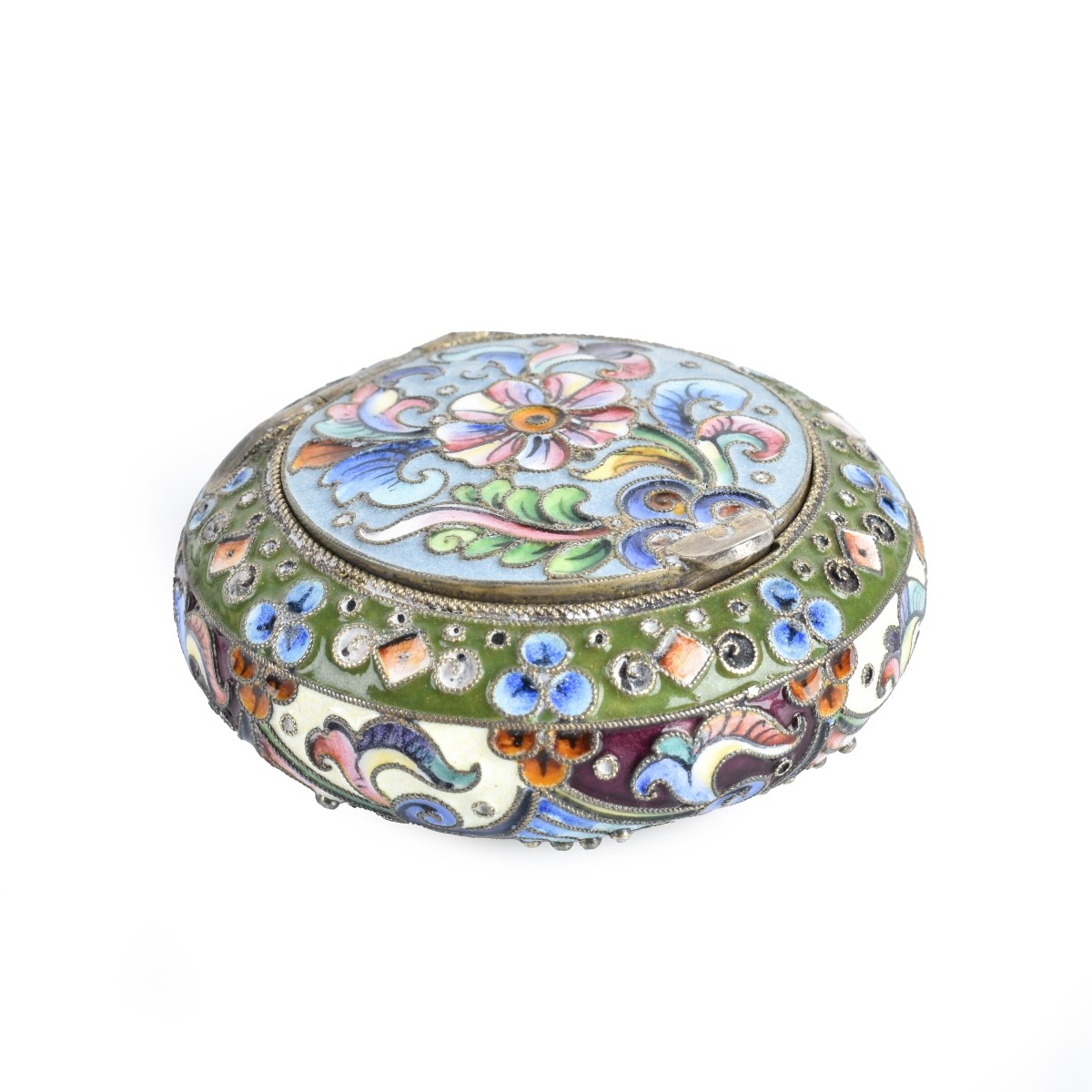 Russian Enamel Silver Bonbonnier