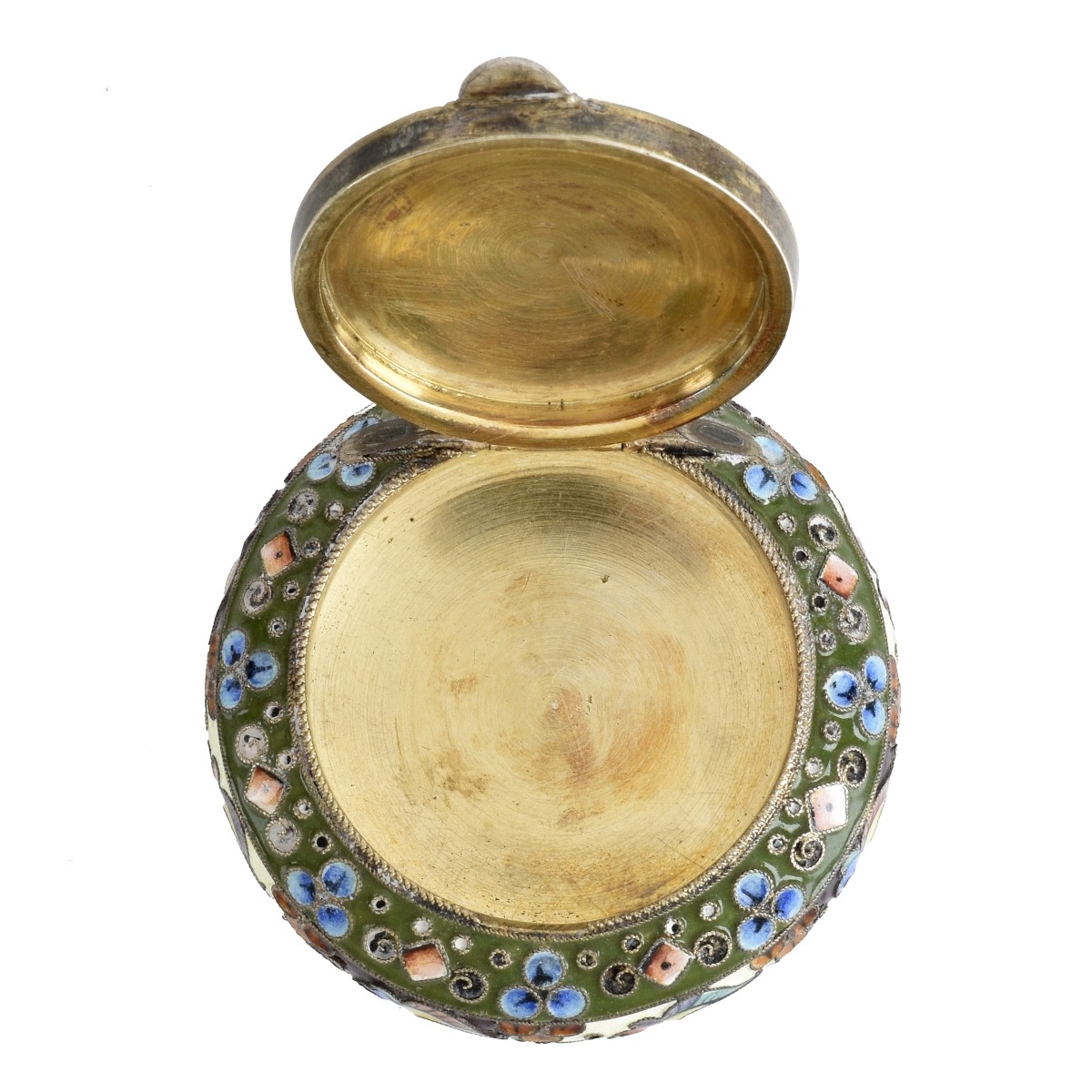 Russian Enamel Silver Bonbonnier