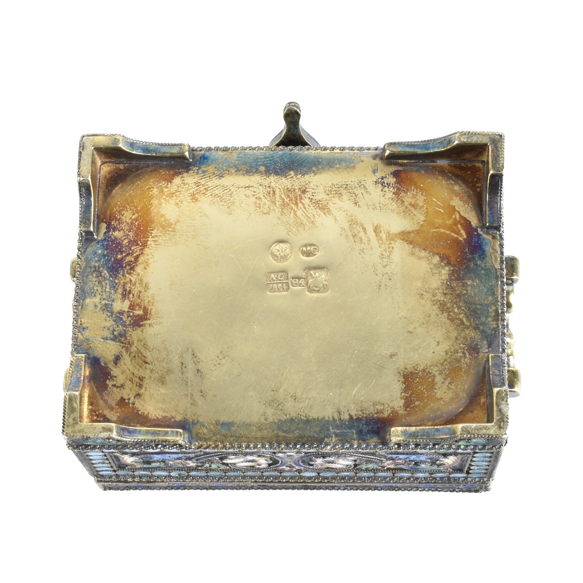 Russian Enamel Silver Gilt Box