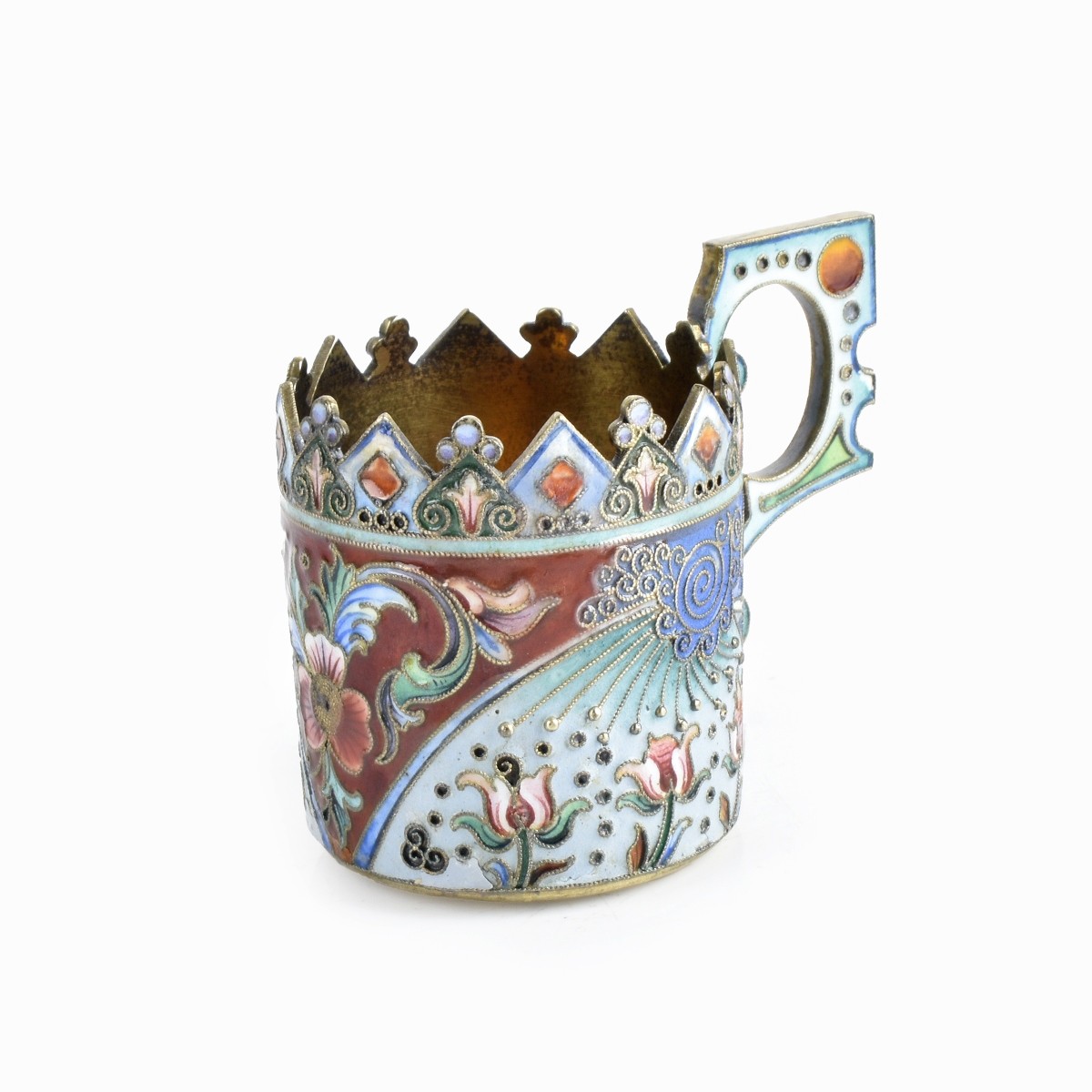 Russian Enamel Silver Gilt Cup