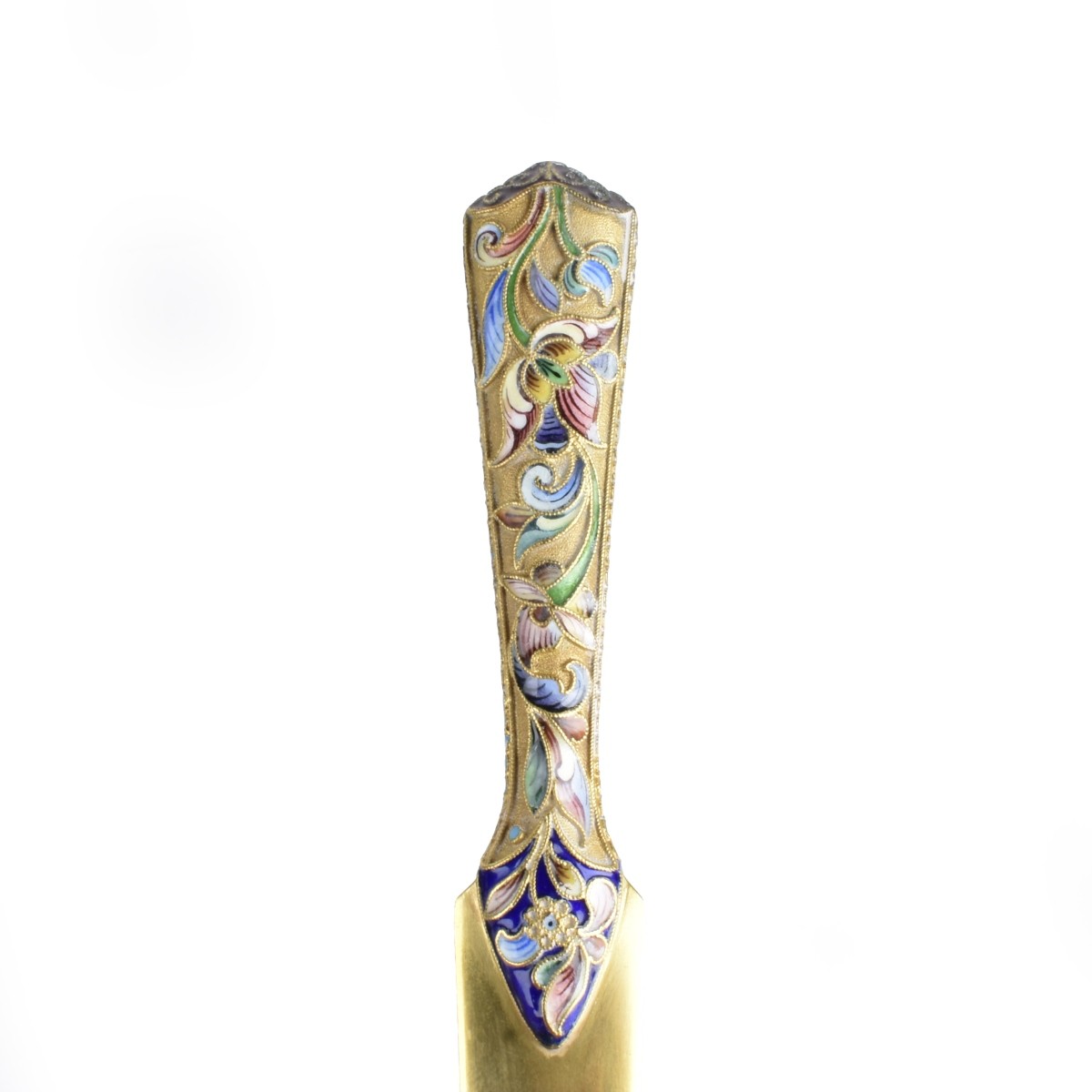 Russian Enamel Silver Gilt Letter Opener