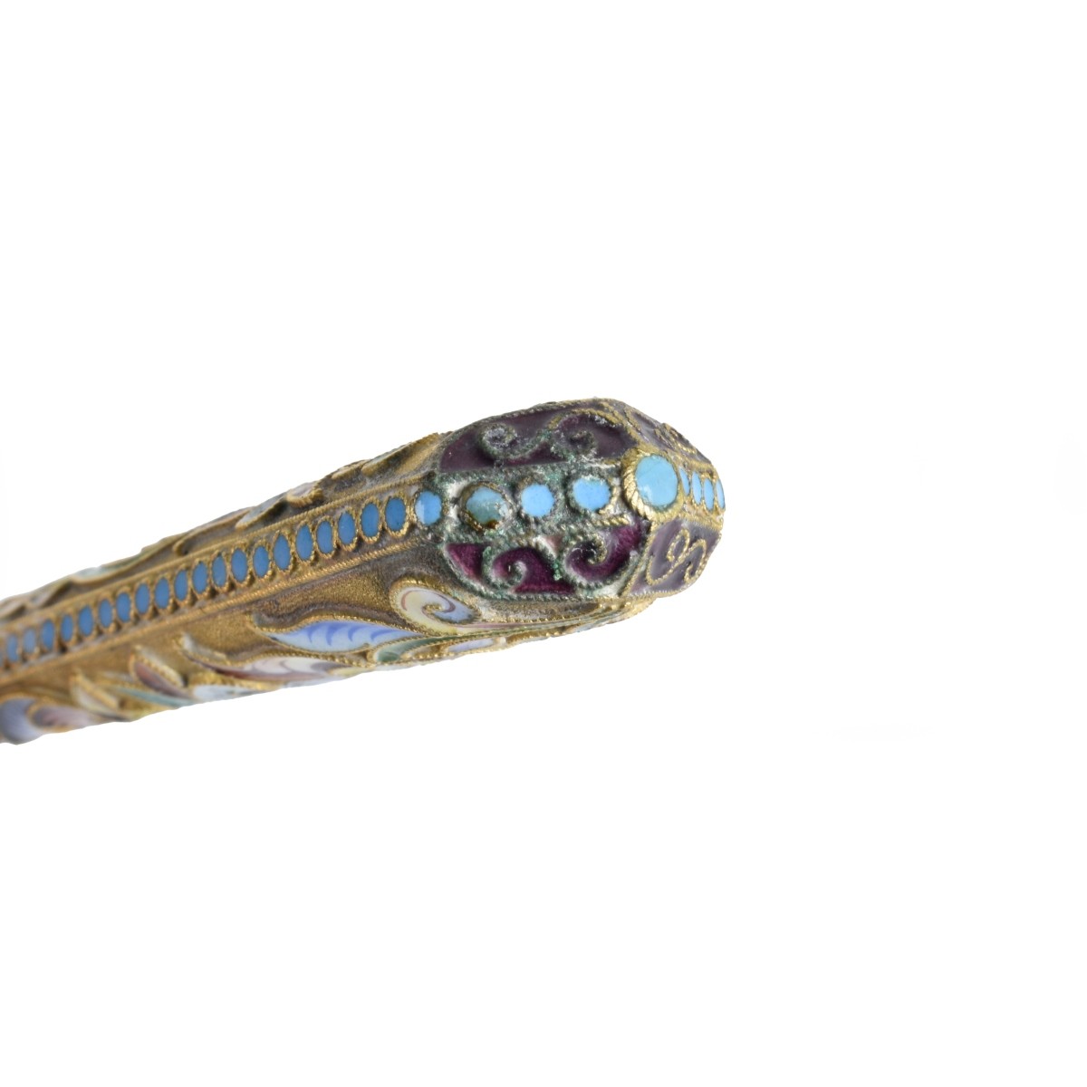 Russian Enamel Silver Gilt Letter Opener