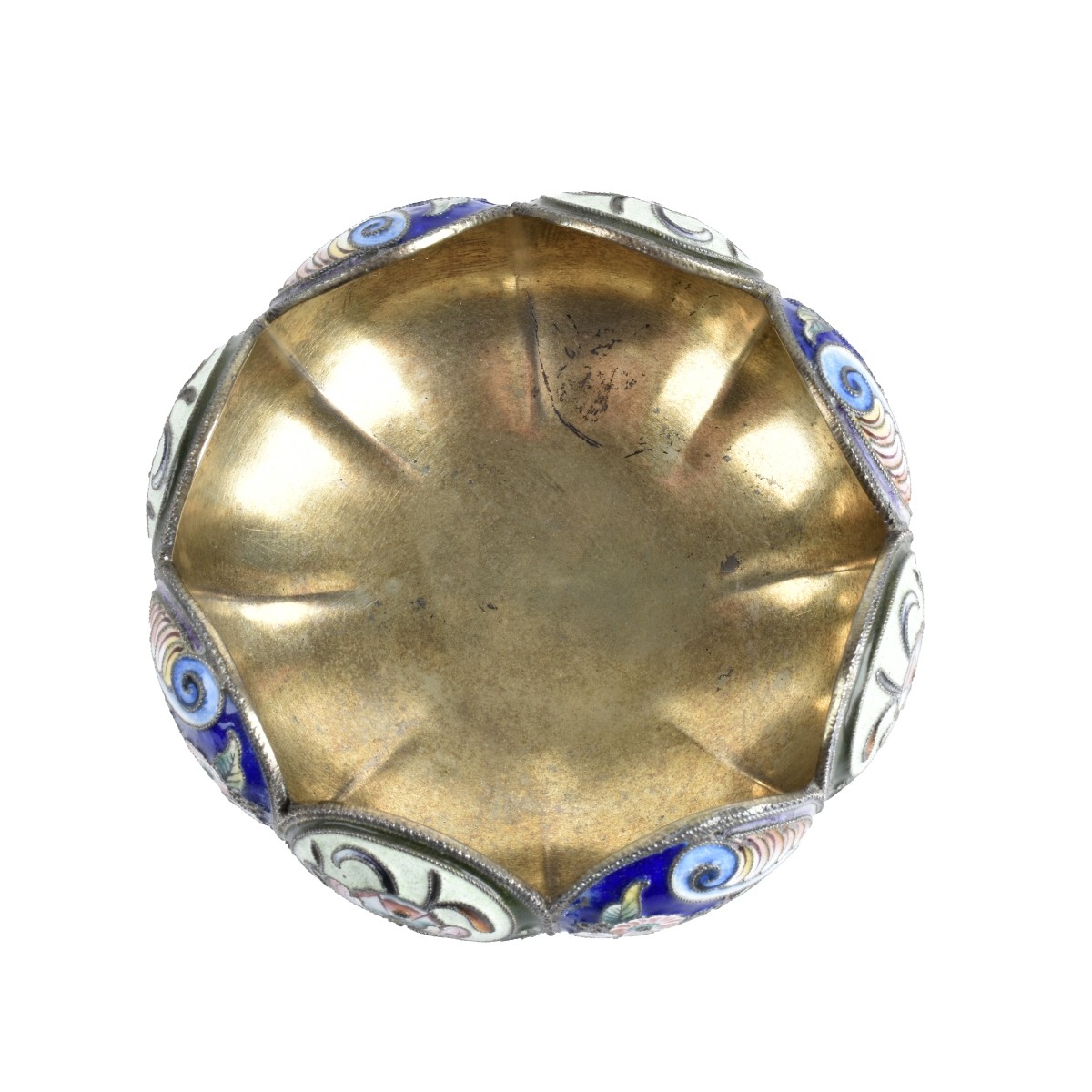 Russian Enamel Silver Gilt Bowl