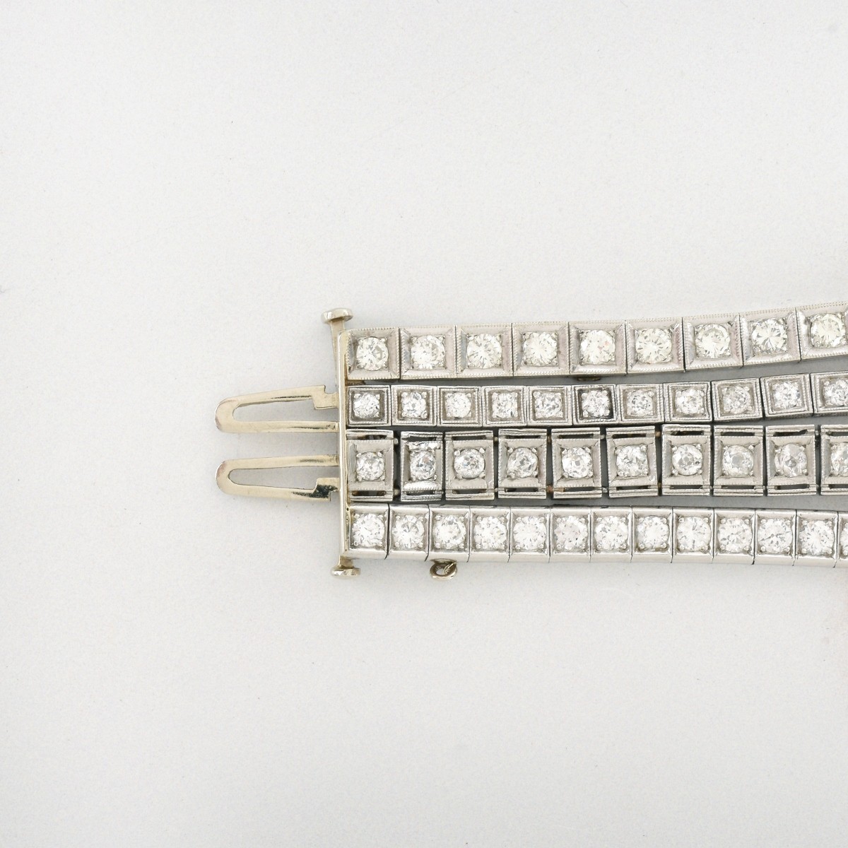 Deco Diamond and Platinum Bracelet