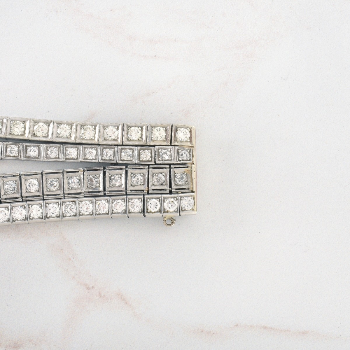 Deco Diamond and Platinum Bracelet