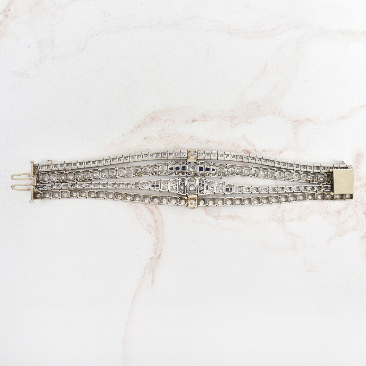 Deco Diamond and Platinum Bracelet