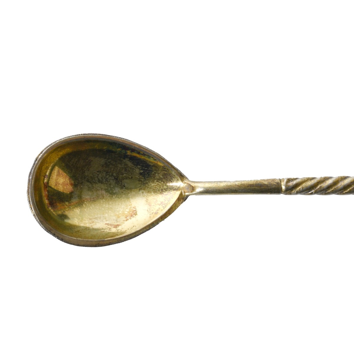 Russian Enamel Silver Gilt Teaspoon