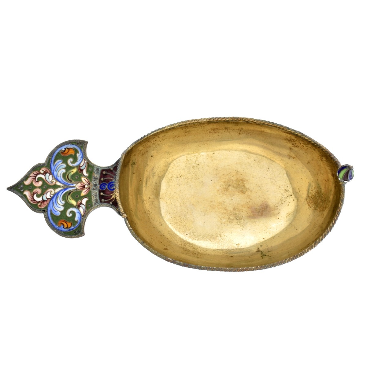 Russian Enamel Silver Gilt Kovsh