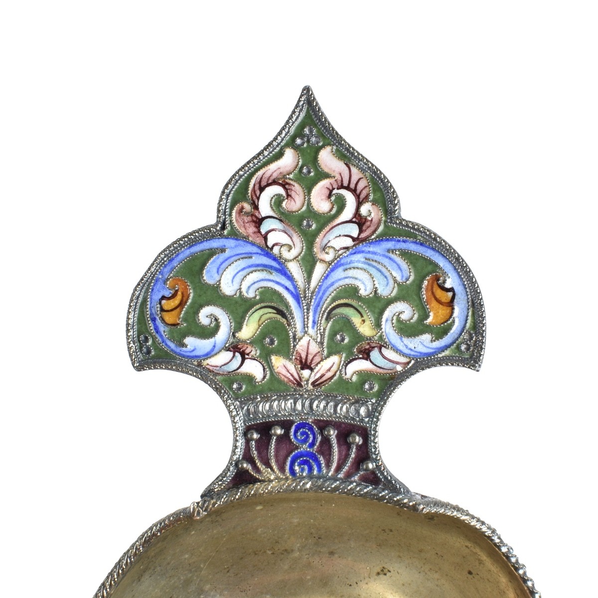 Russian Enamel Silver Gilt Kovsh