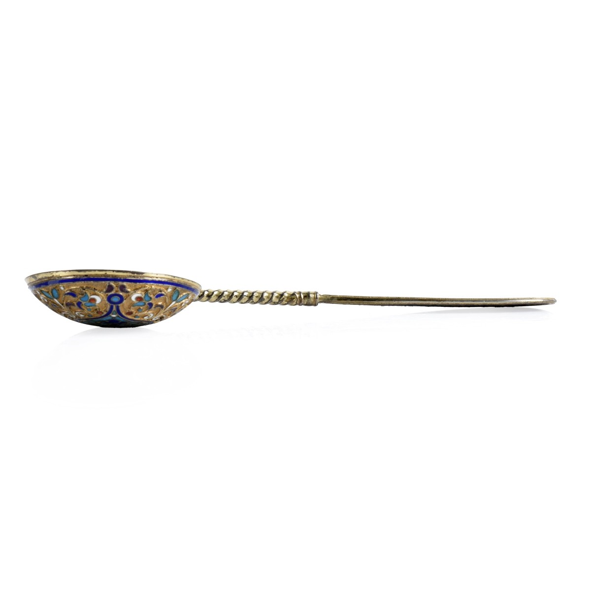 Russian Enamel Silver Gilt Spoon