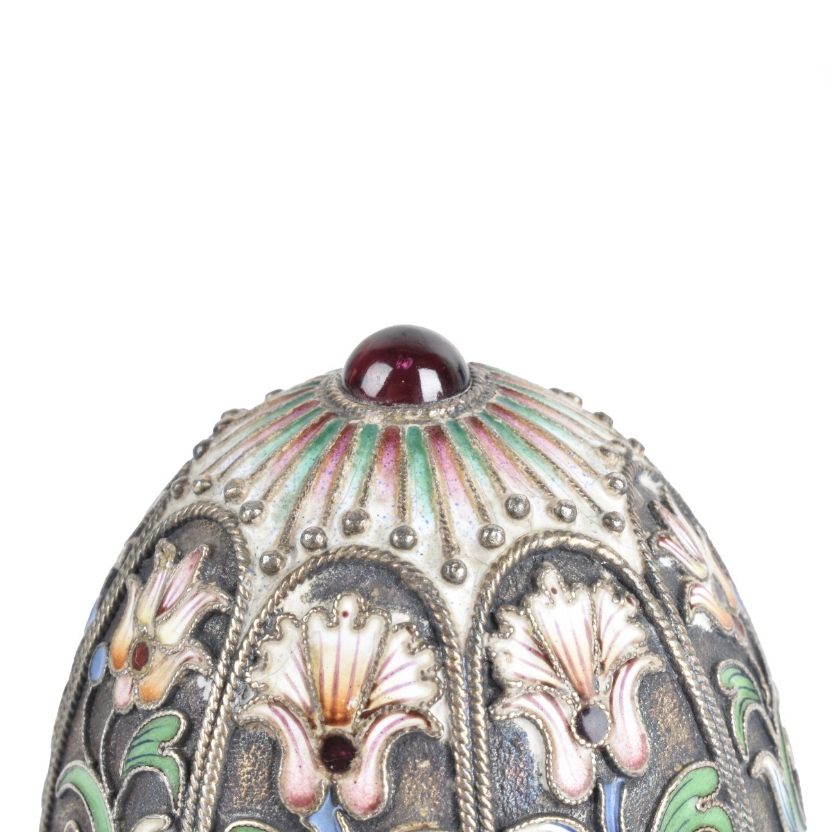 Russian Enamel Silver Egg