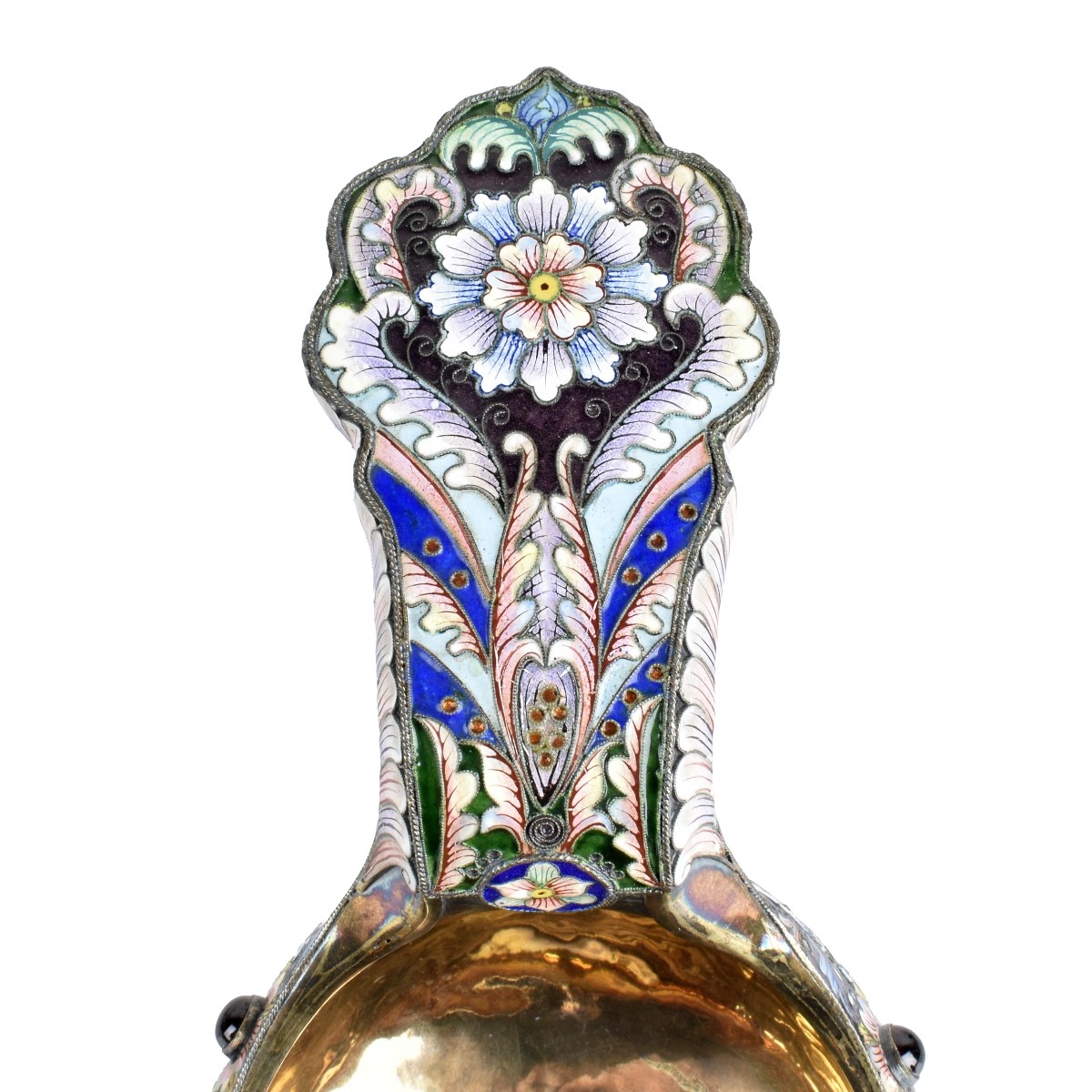 Russian Enamel Silver Gilt Kovsh