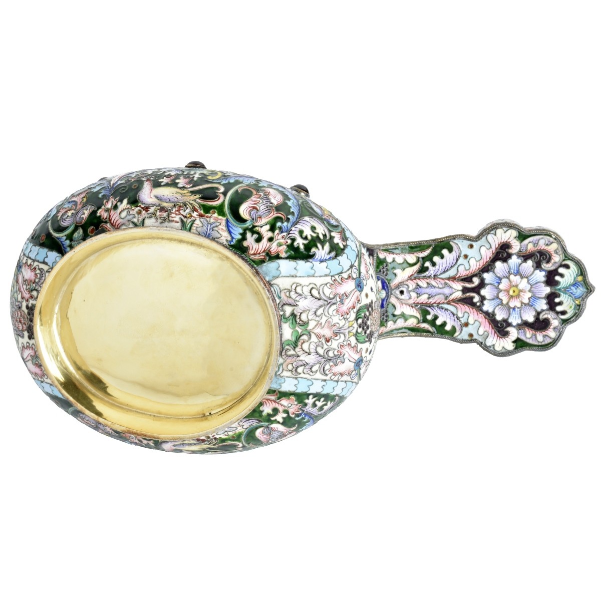 Russian Enamel Silver Gilt Kovsh