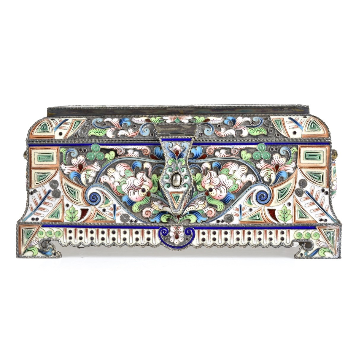 Russian Enamel Silver Gilt Box