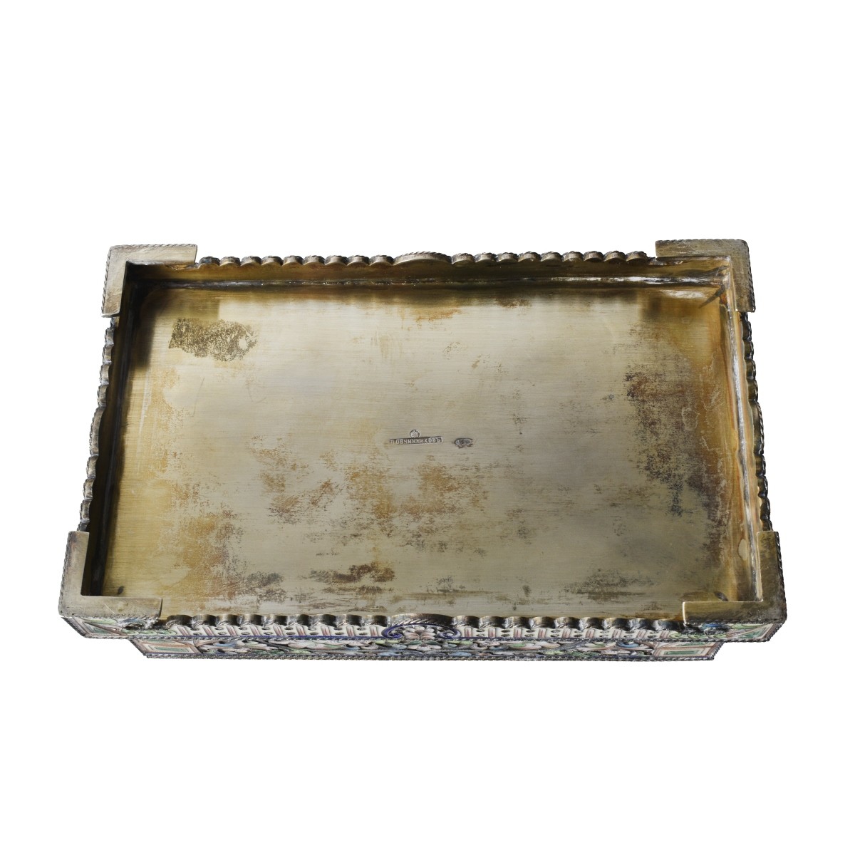 Russian Enamel Silver Gilt Box