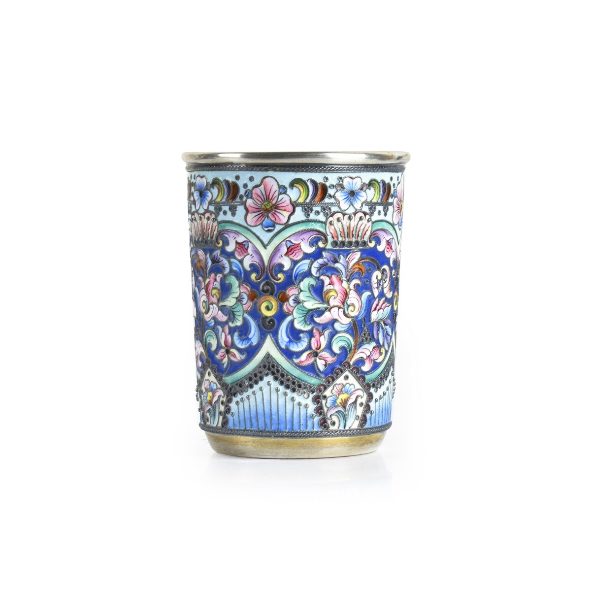 Russian Enamel Silver Wine Beaker