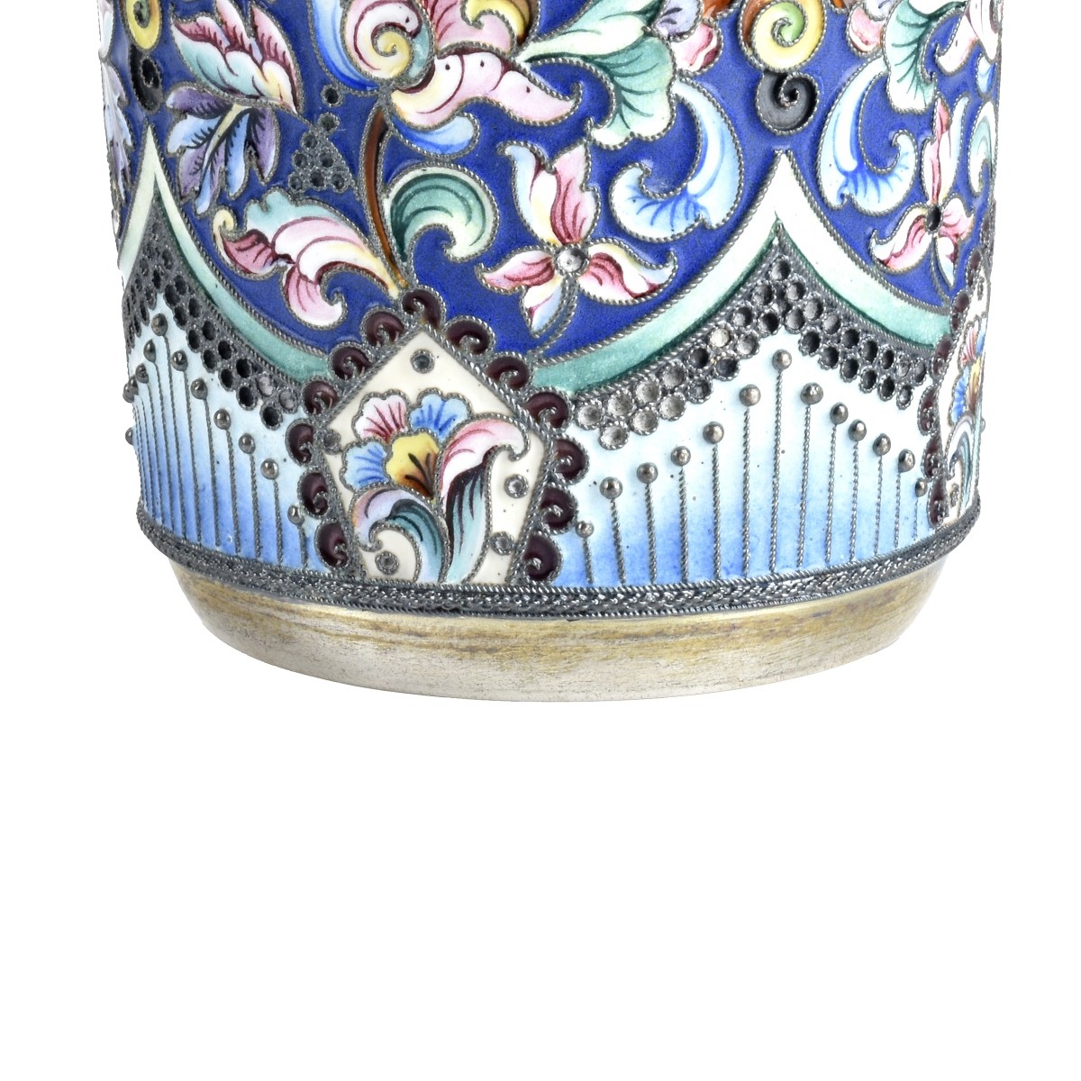 Russian Enamel Silver Wine Beaker