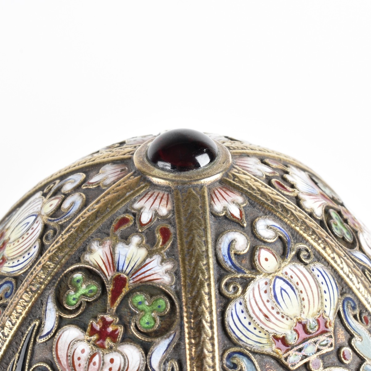 Russian Enamel Silver Gilt Egg