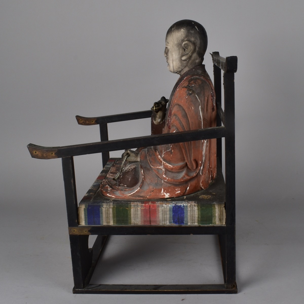 Antique Japanese Seated Figure of Kobo Daishi