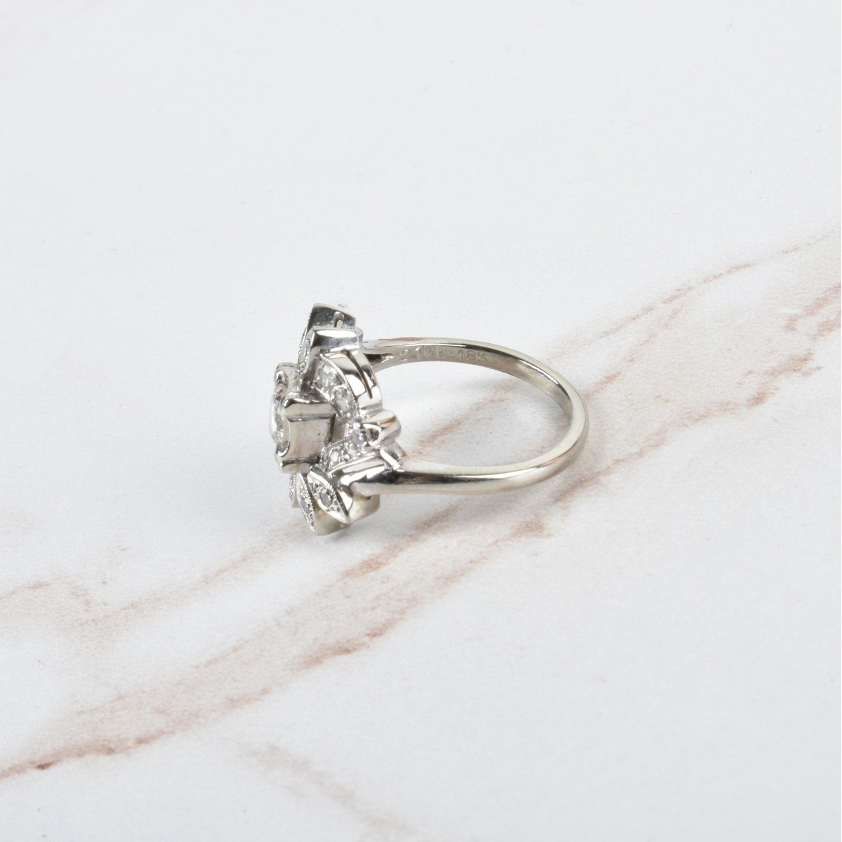 Diamond and 18K Ring