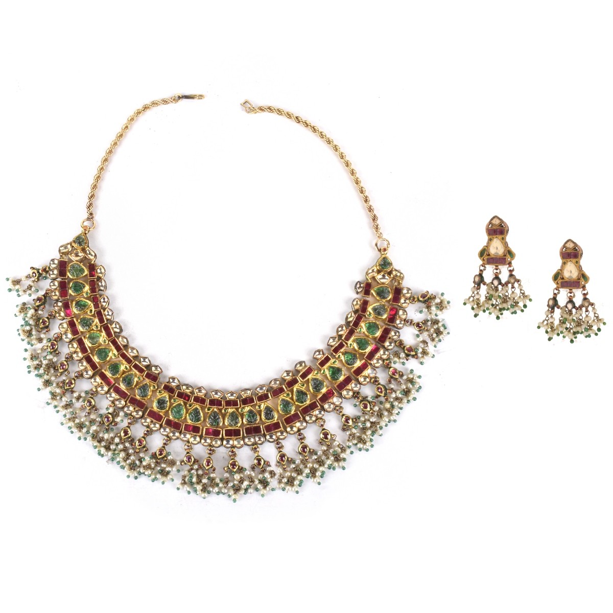 Mughal style Necklace and Earrings