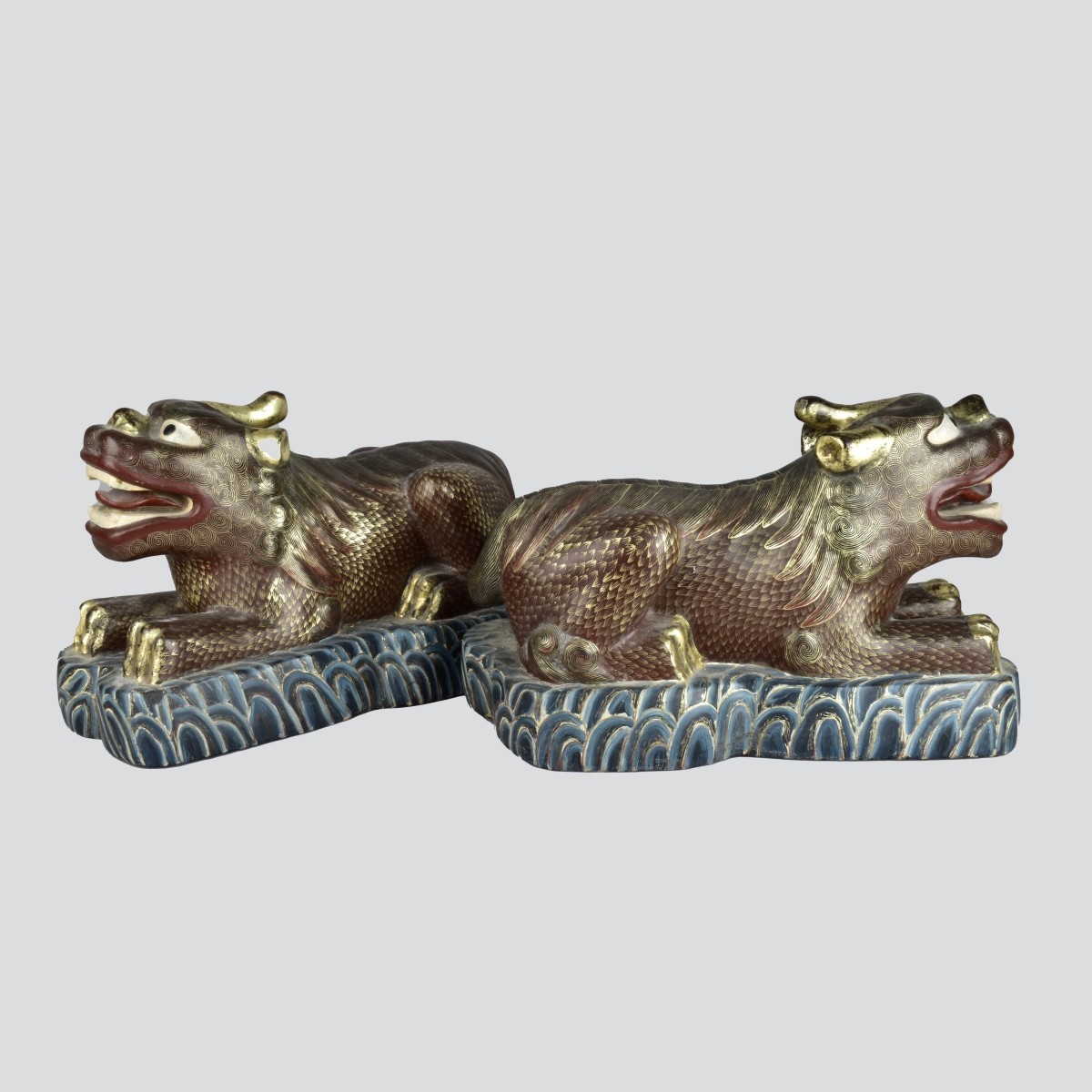 Pair of Large Chinese Foo Dog Statues