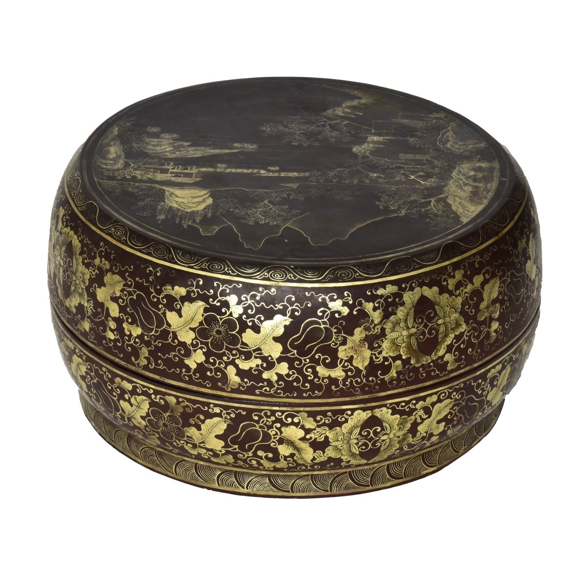 Large Chinese Round Covered Box