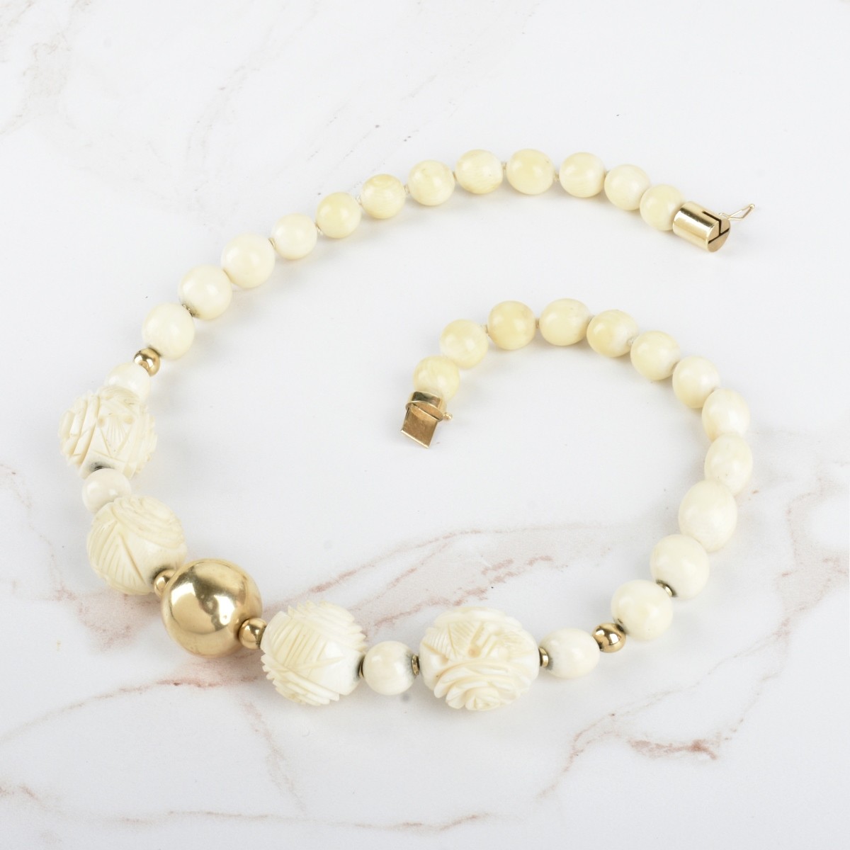 Bead and 14K Necklace