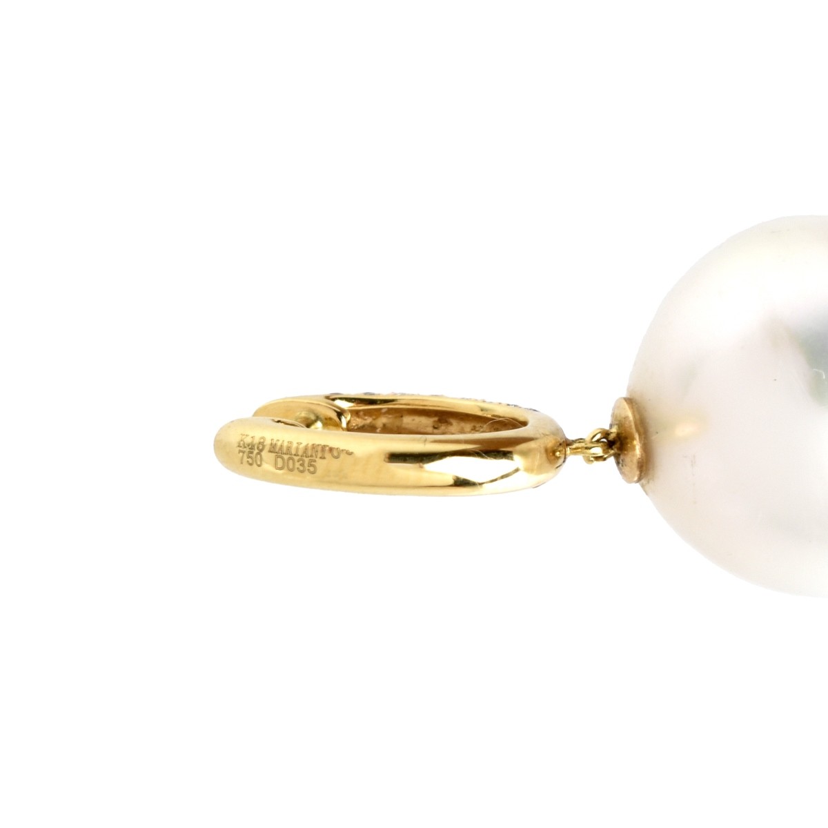 Pearl, Diamond and 18K Earrings