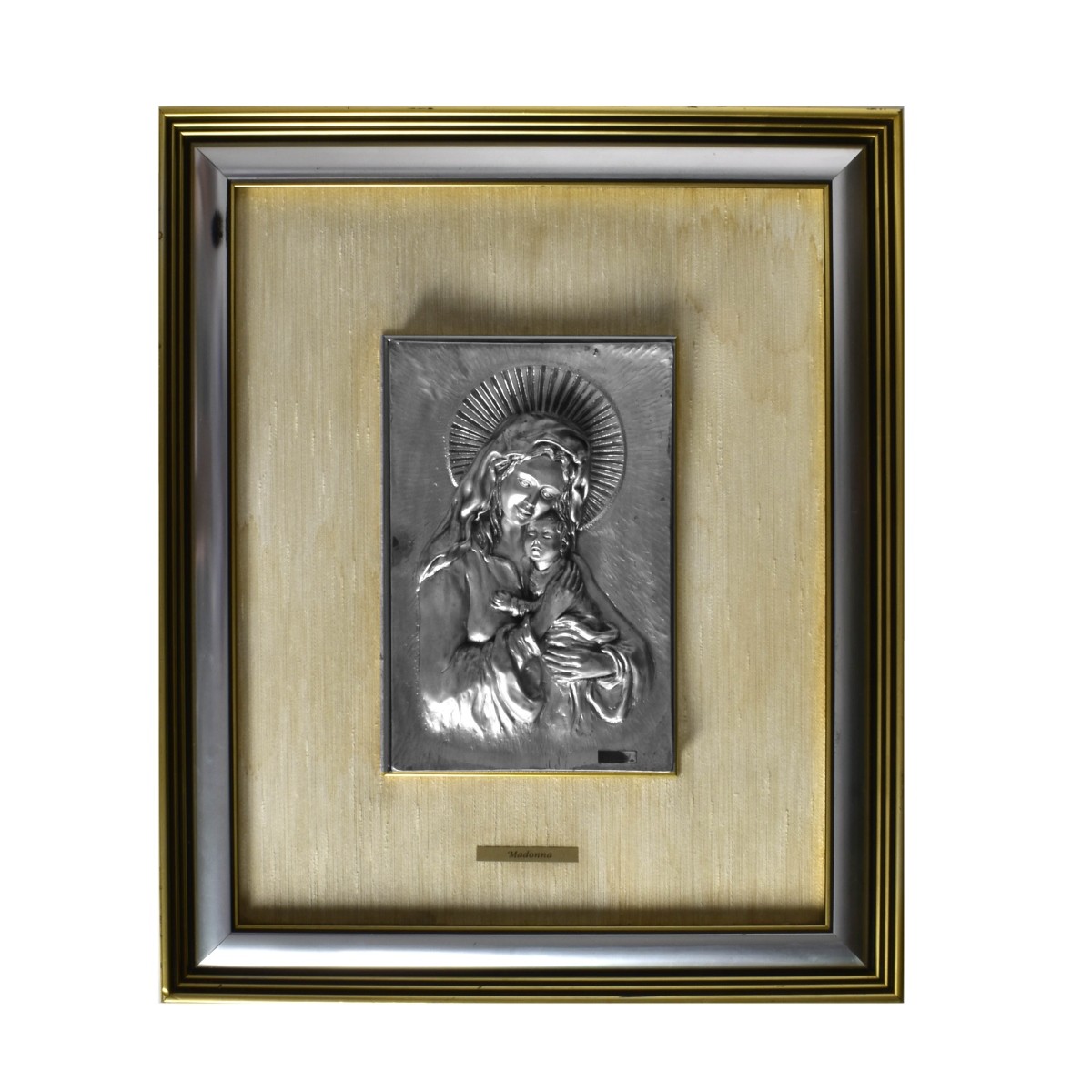 "Madonna" Italian Silver Clad Plaque