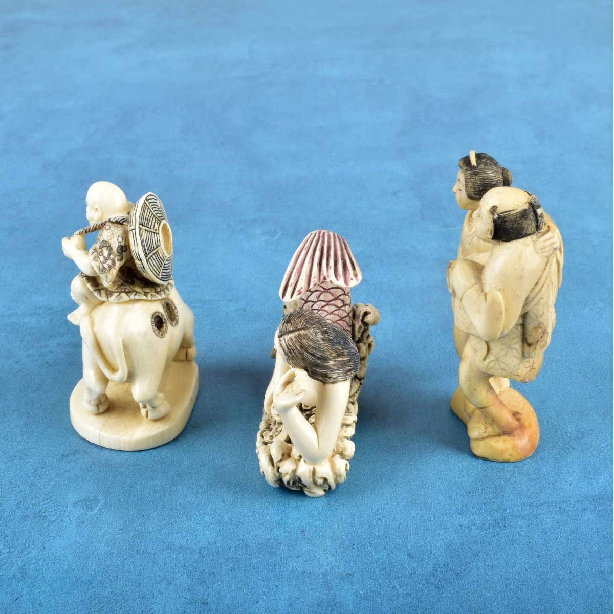 Three Antique Japanese Netsuke Figurines