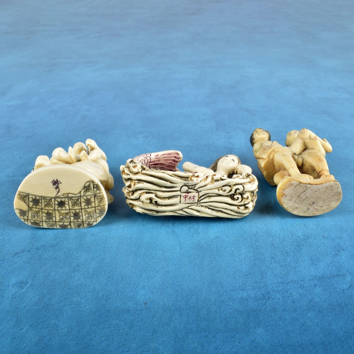 Three Antique Japanese Netsuke Figurines