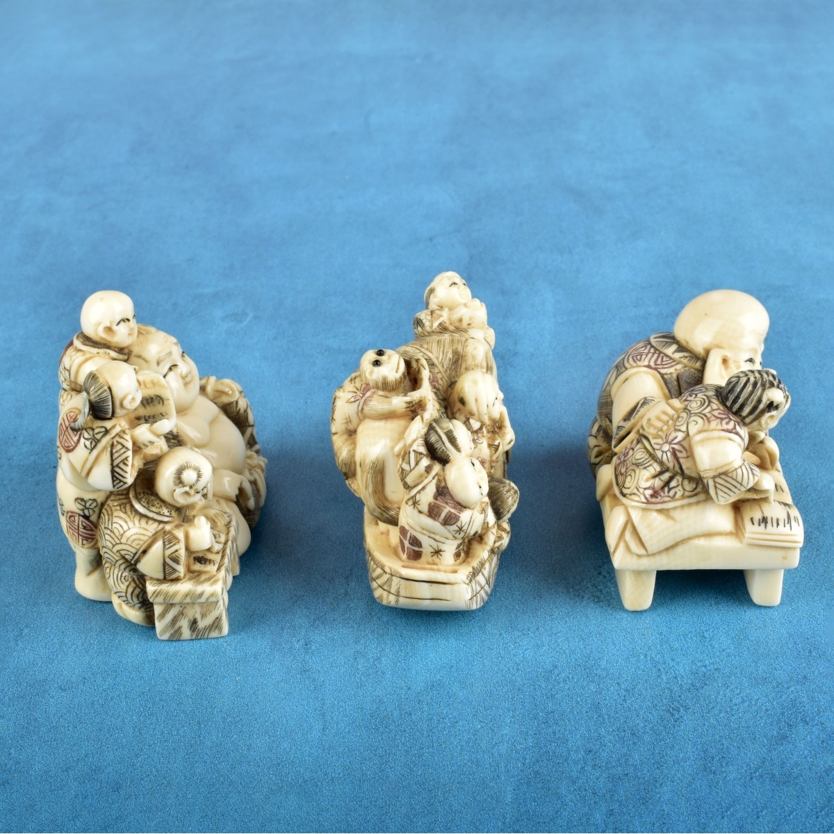 Three Antique Japanese Netsuke Figurines