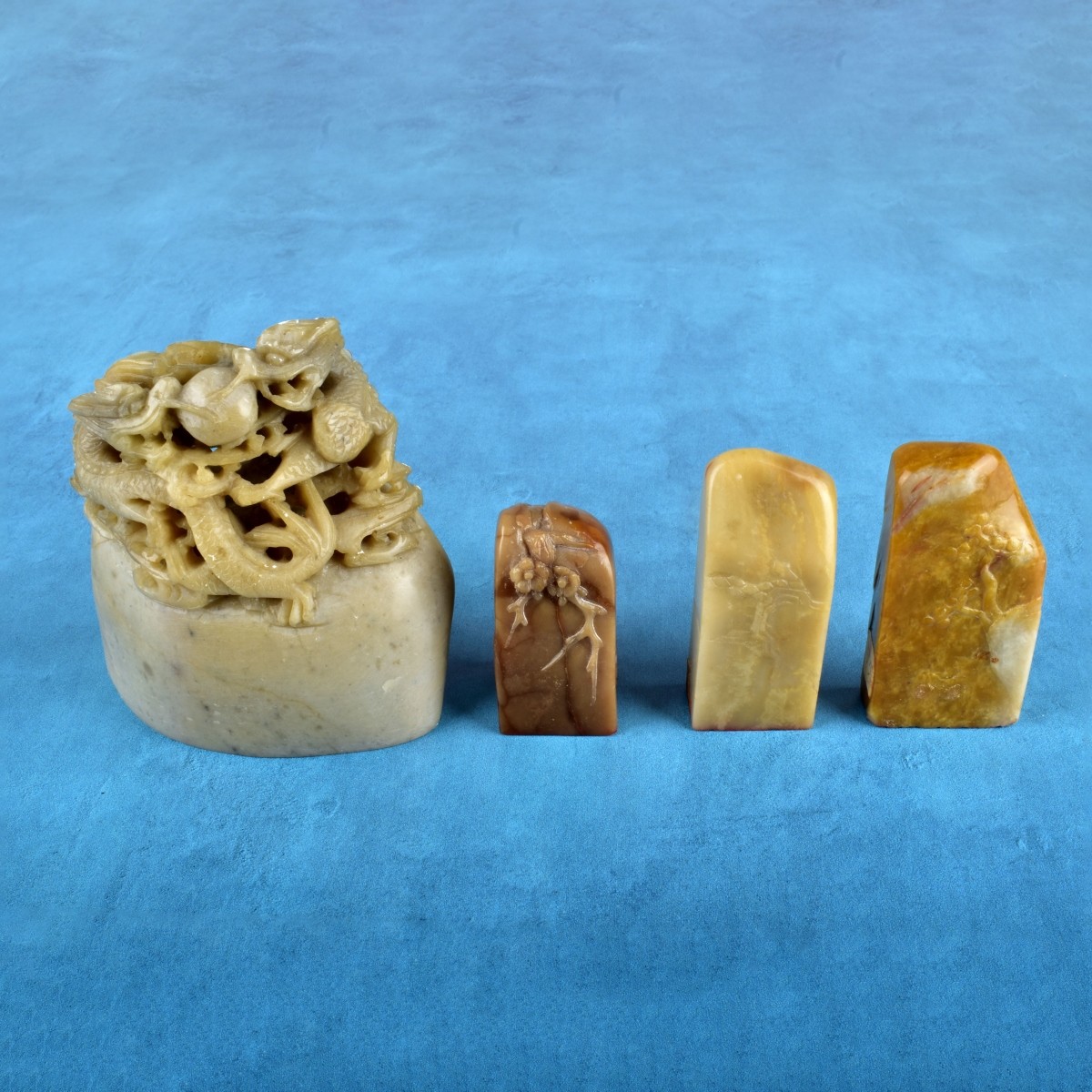 Four Chinese Soapstone Seal Stamps