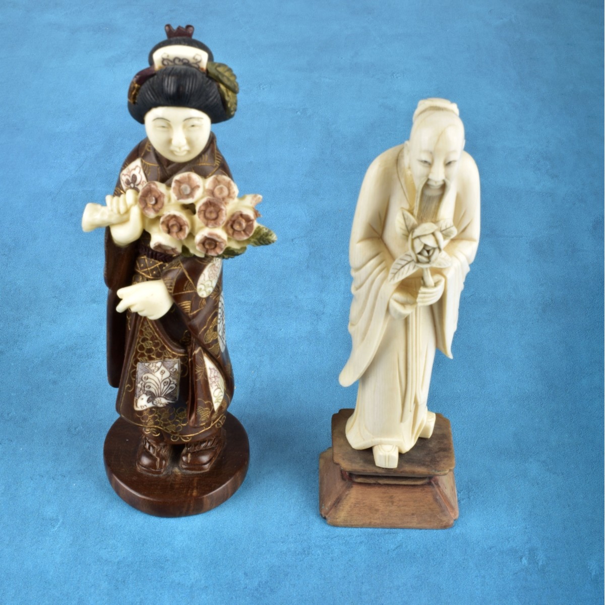 Two Oriental Carved Figurines