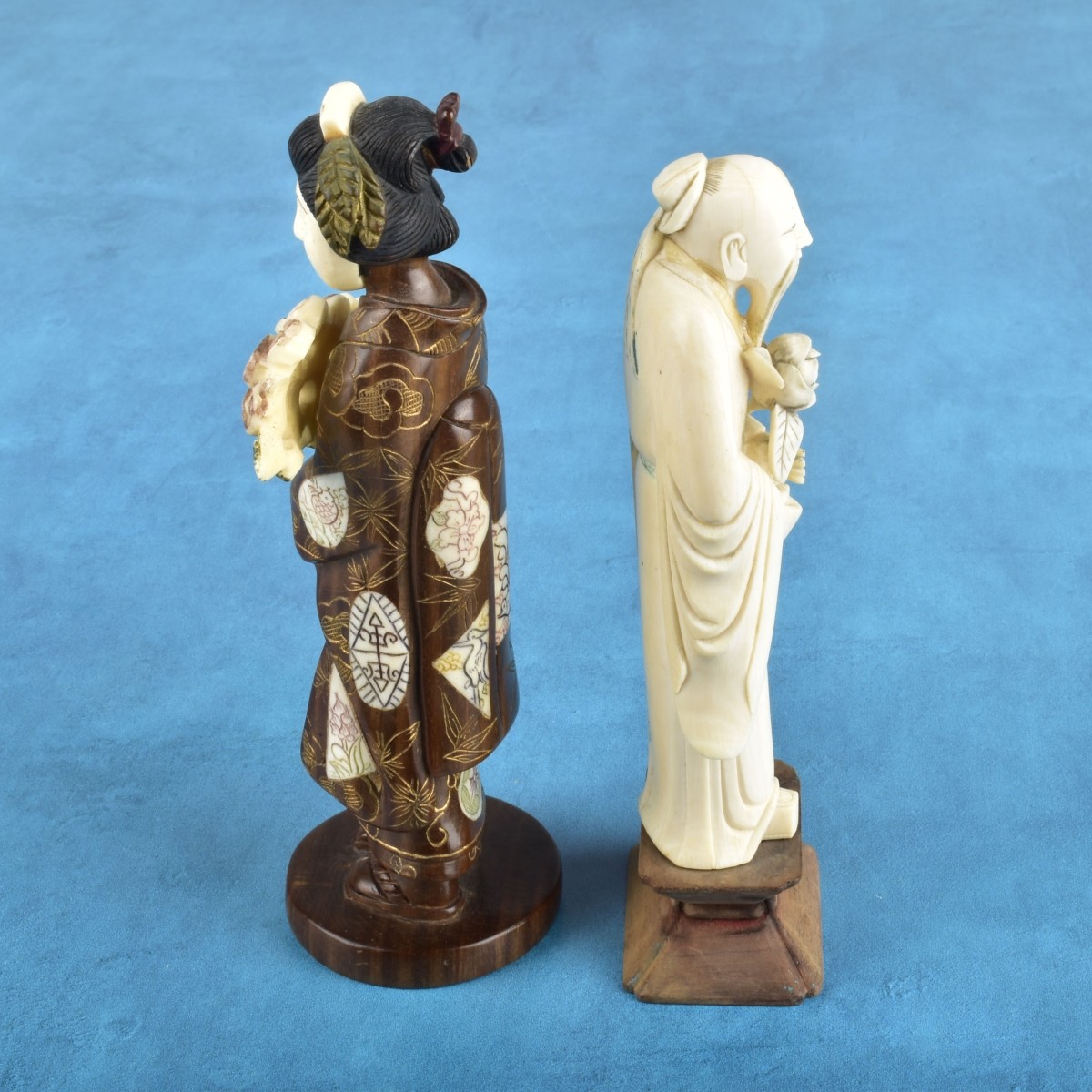 Two Oriental Carved Figurines