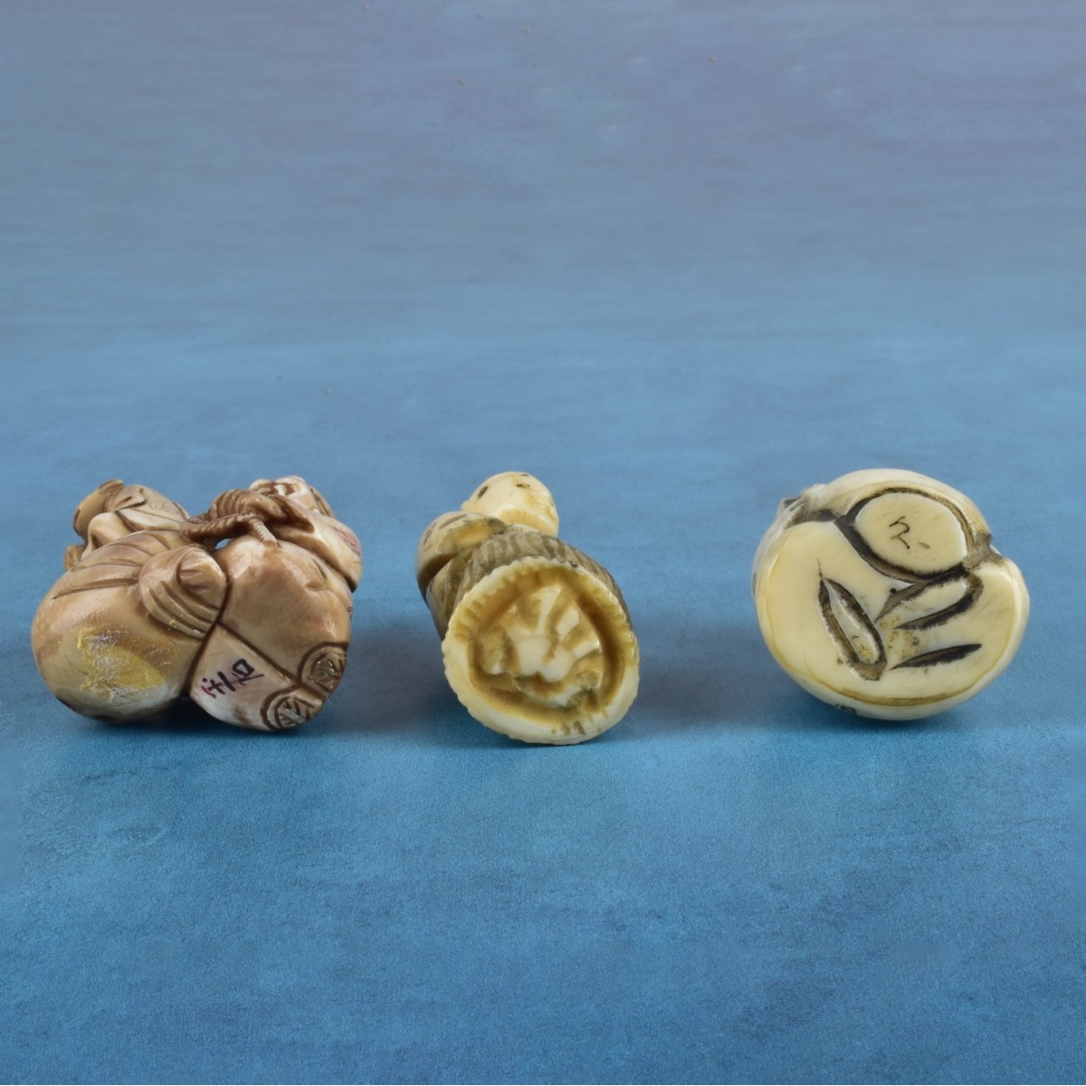 Three Antique Japanese Netsuke Figurines