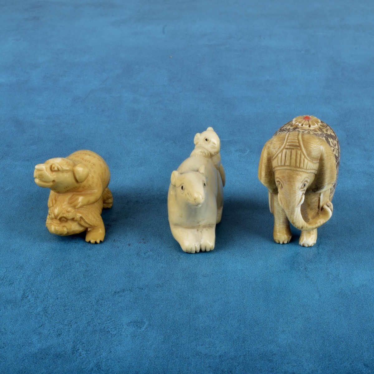 Three Antique Japanese Carved Netsuke Figurines