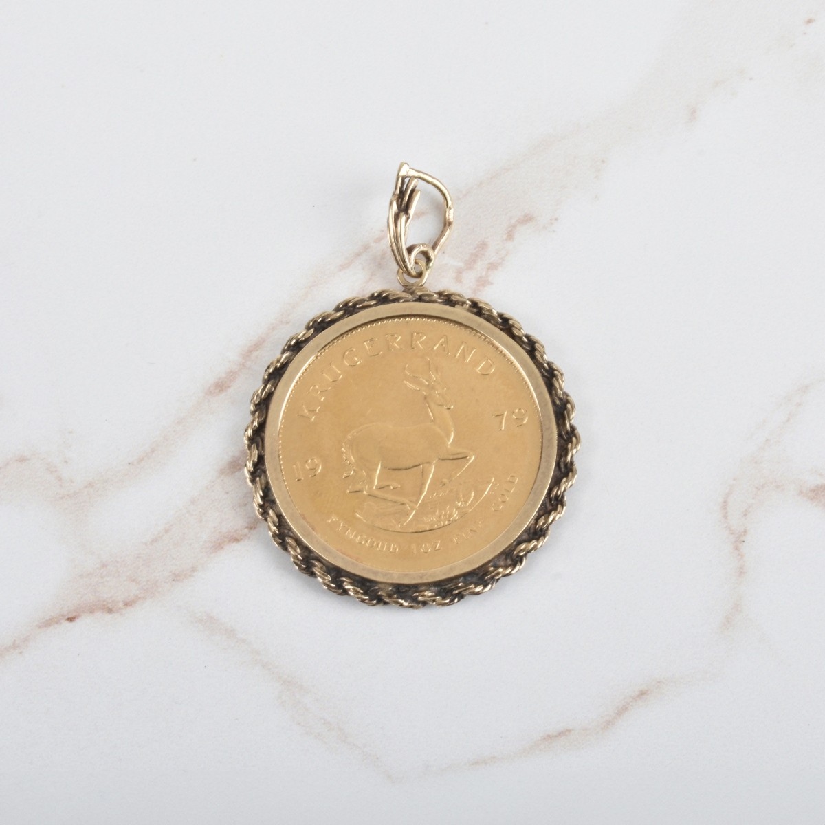 South African Krugerrand Gold Coin / Pendant