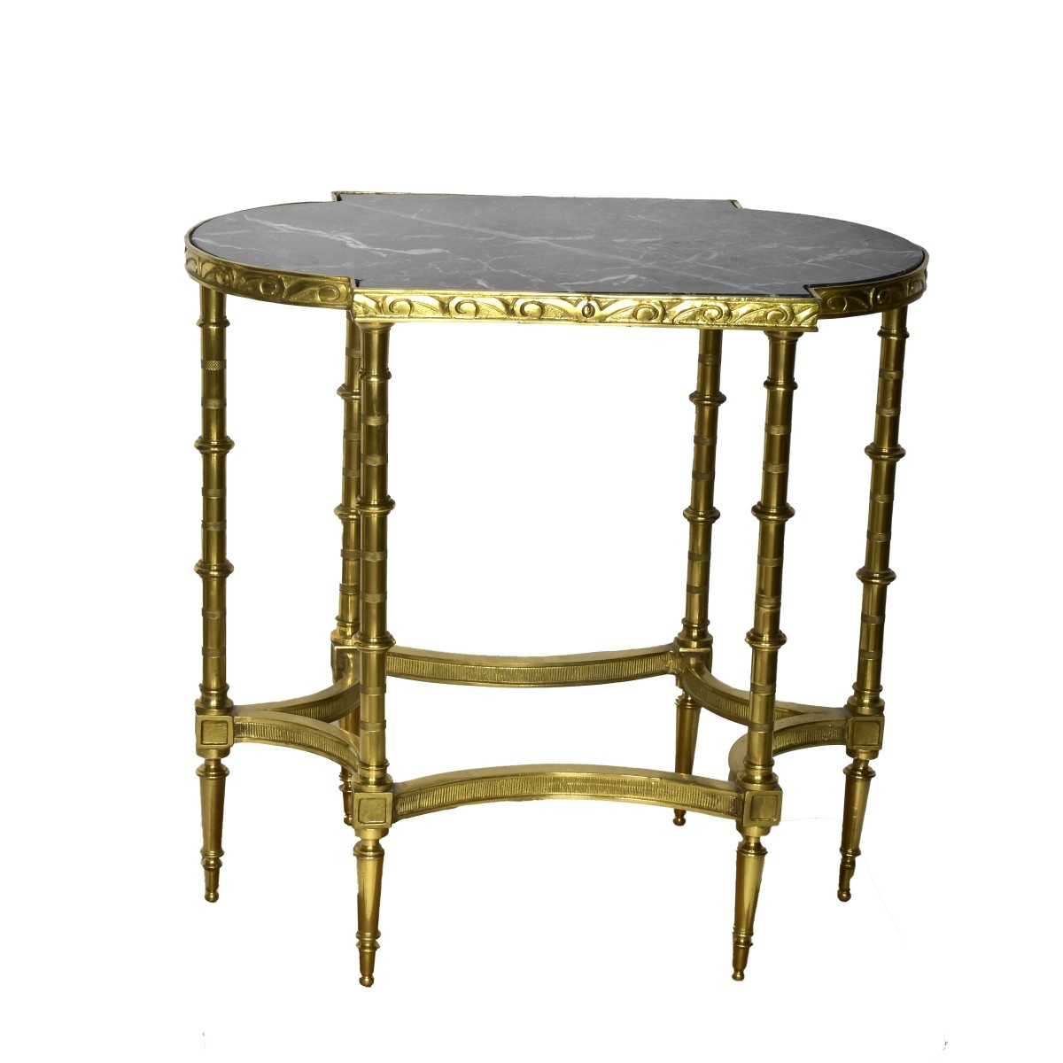 Bronze and Black Marble Rectangular Table