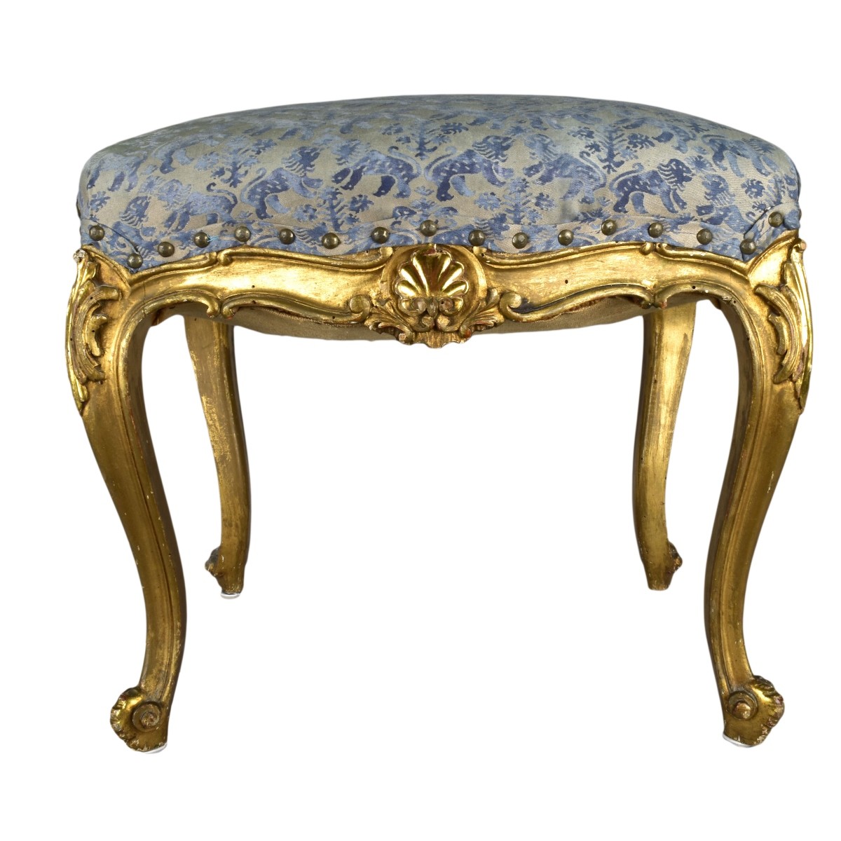 Italian Rococo Giltwood Tabouret