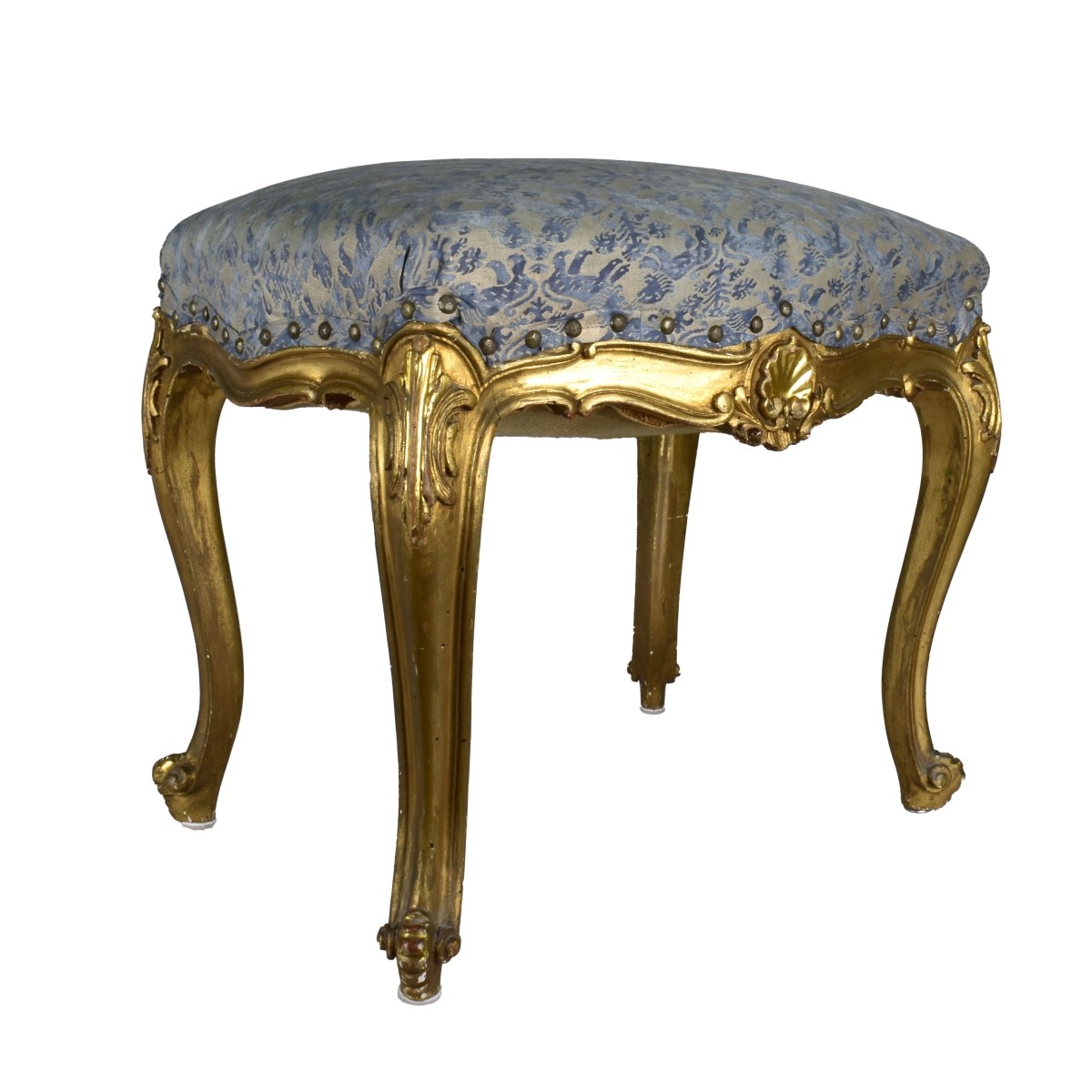 Italian Rococo Giltwood Tabouret