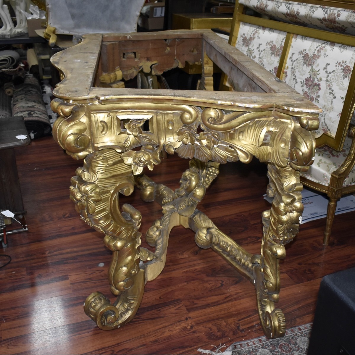 19th C. Italian Gilt Rococo Console Base