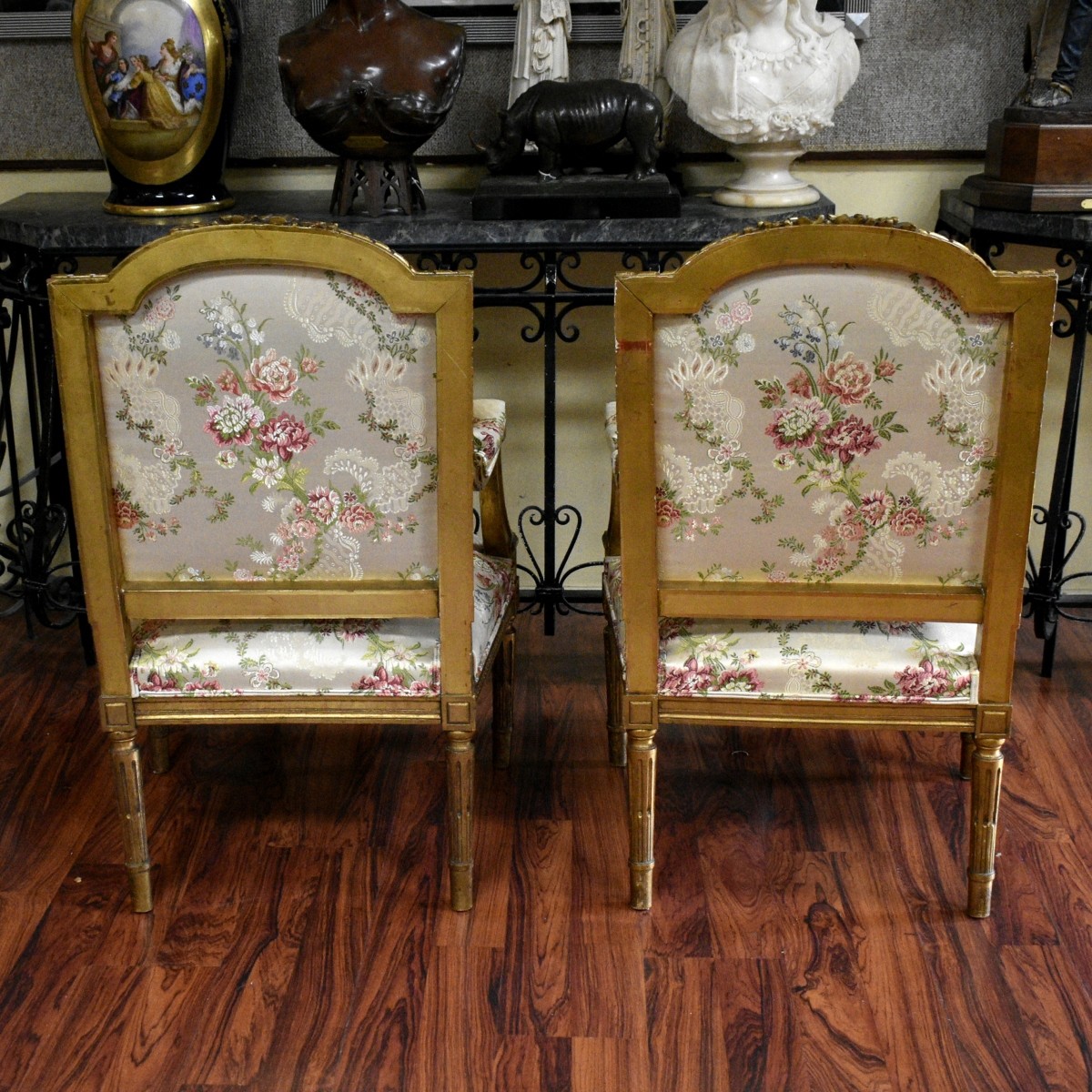 Pair of Louis XVI Style Arm Chairs