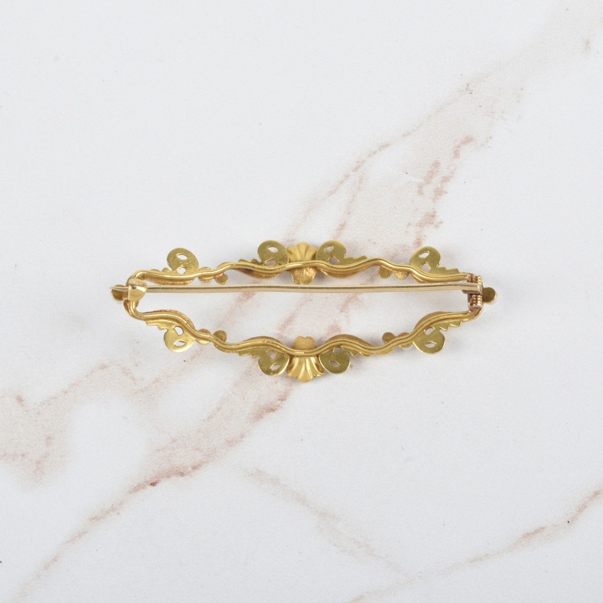 Pearl and 14K Brooch