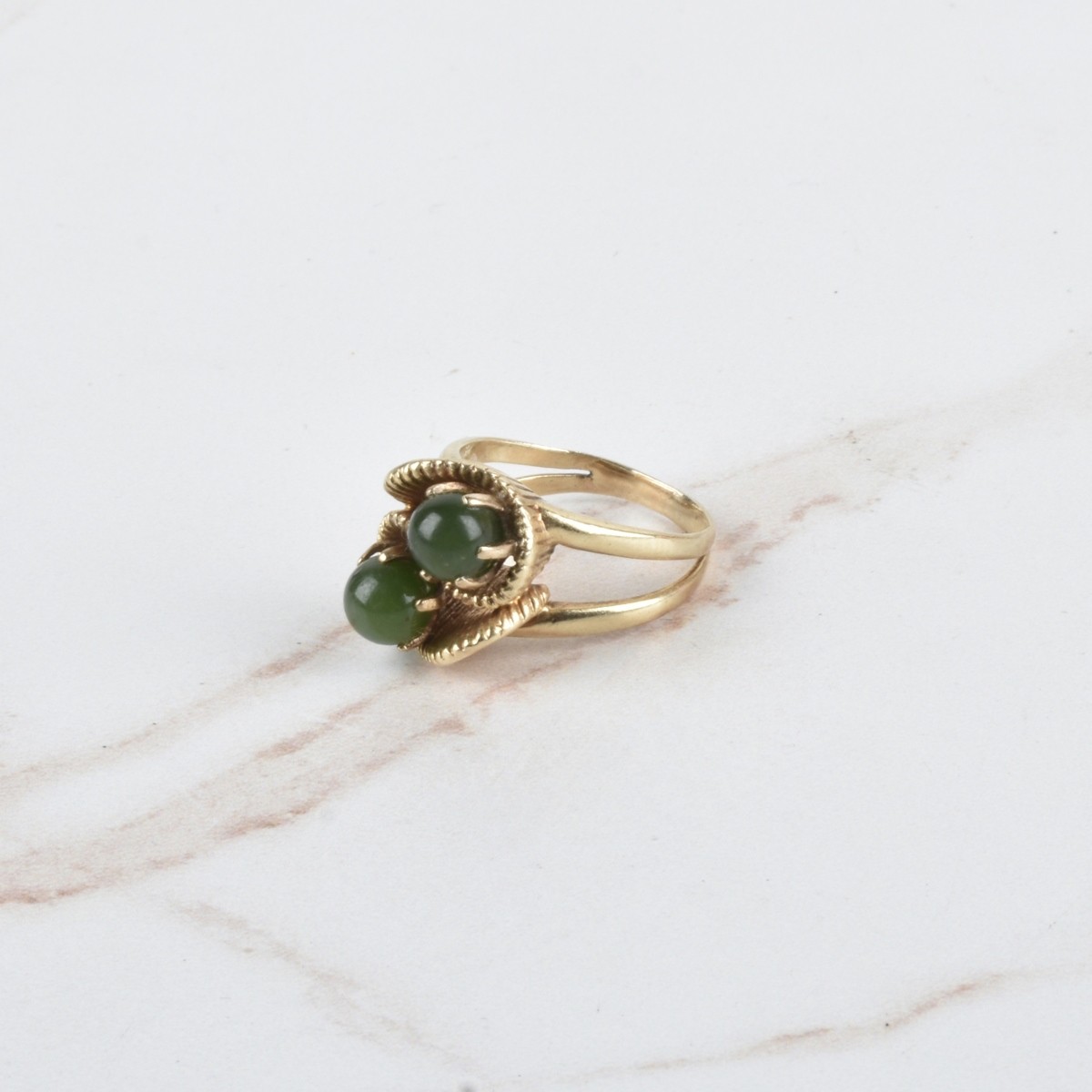 Jade and 14K Ring