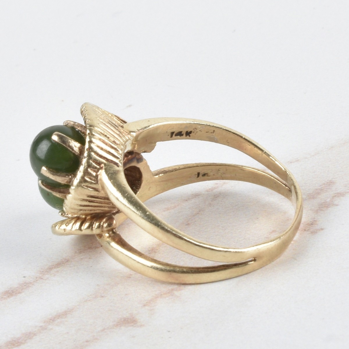 Jade and 14K Ring