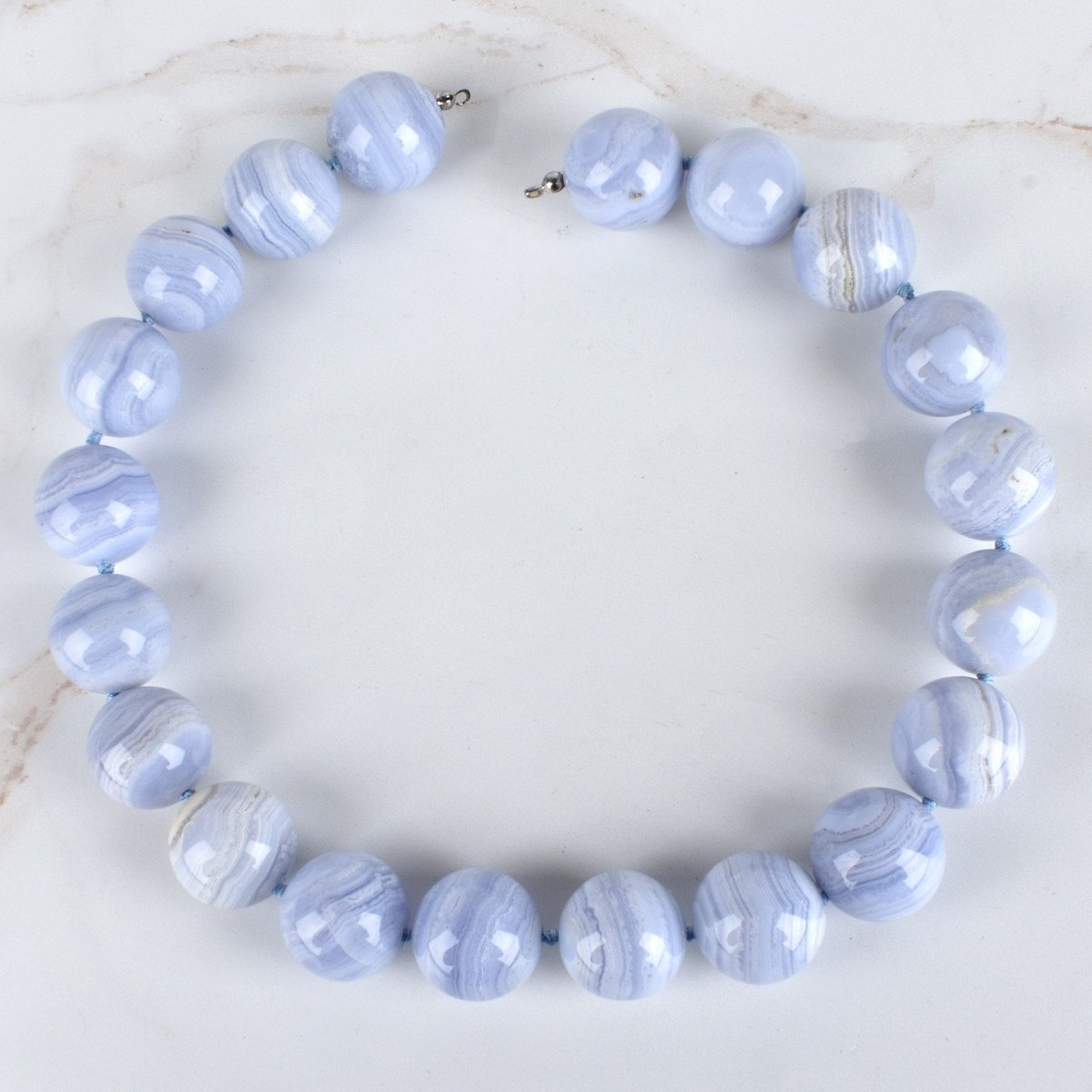 Blue Banded Chalcedony Necklace
