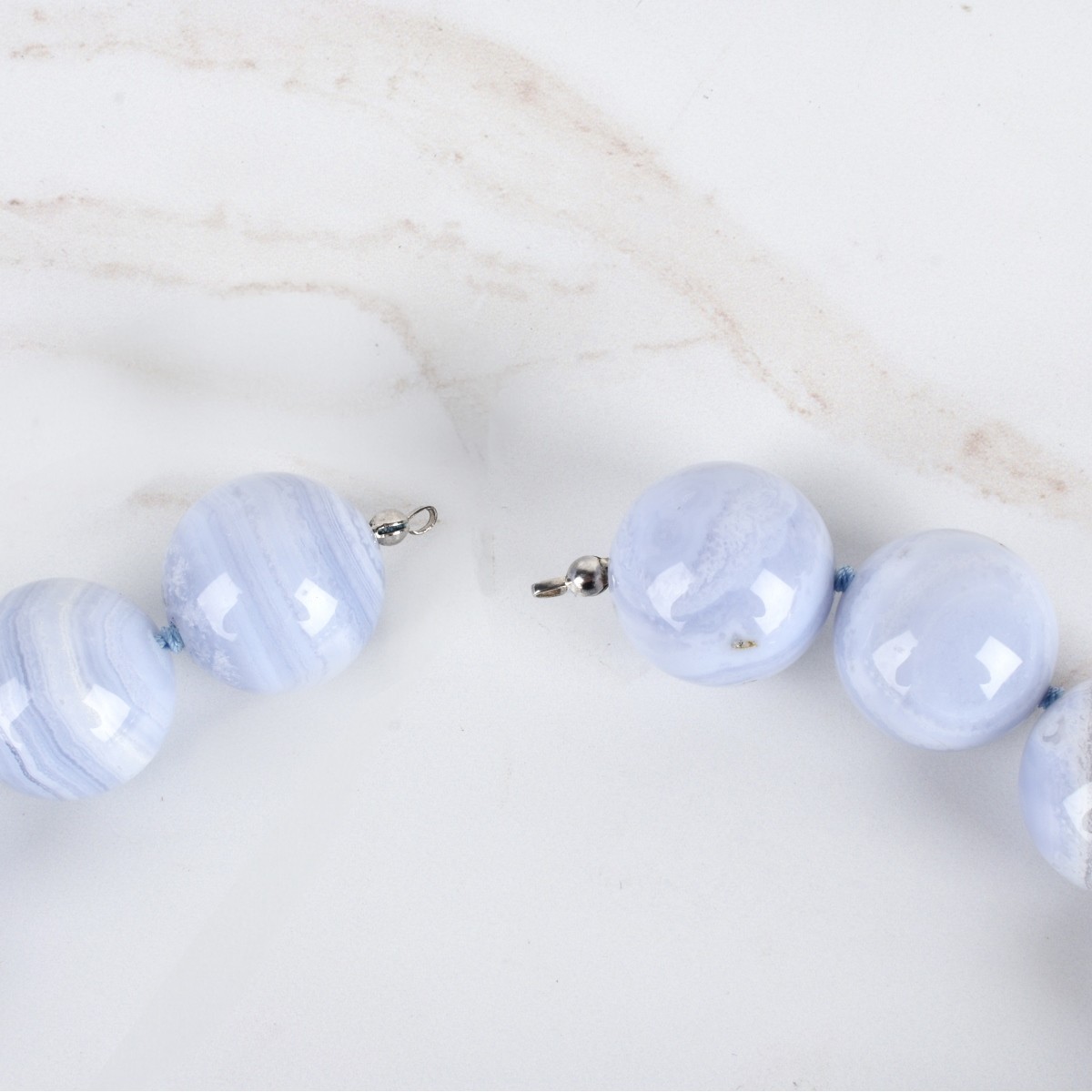 Blue Banded Chalcedony Necklace