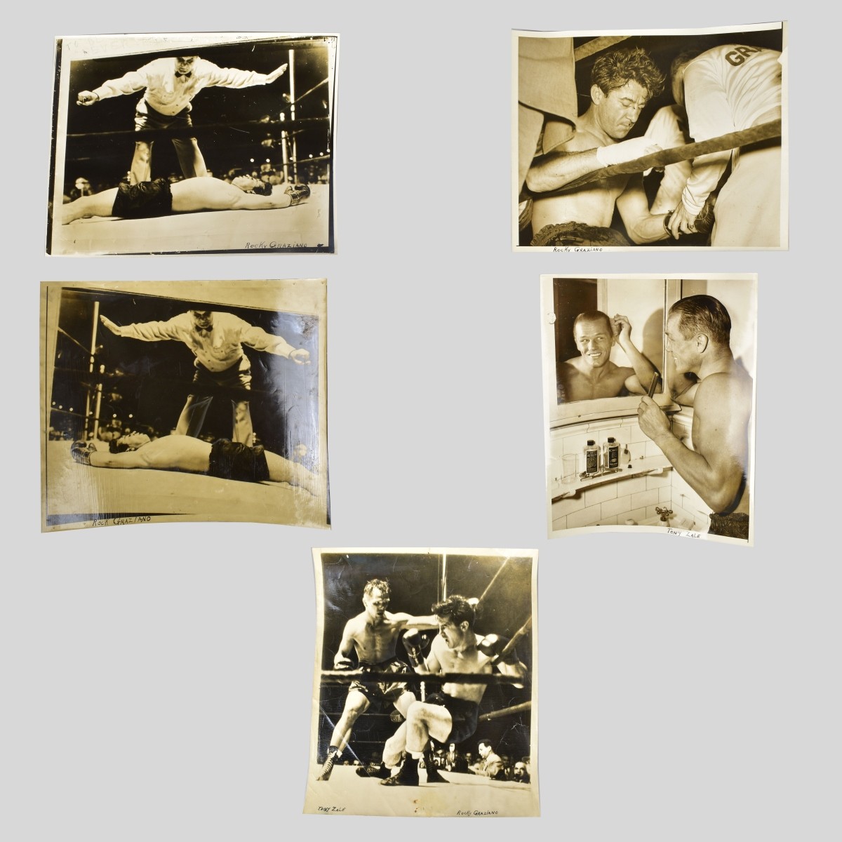 Five Boxing Photograph Memorabilia